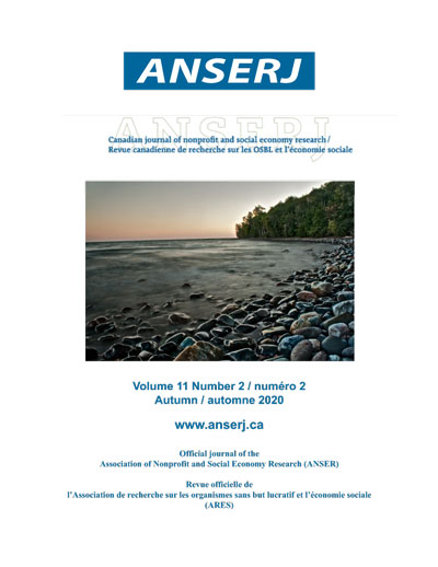 					Afficher Vol. 11 No. 2 (2020): The Resilient and Innovative Spirit of the Nonprofit and Social Economy Sector / L’esprit résilient et innovateur de l’économie sociale et du secteur à but non lucratif
				